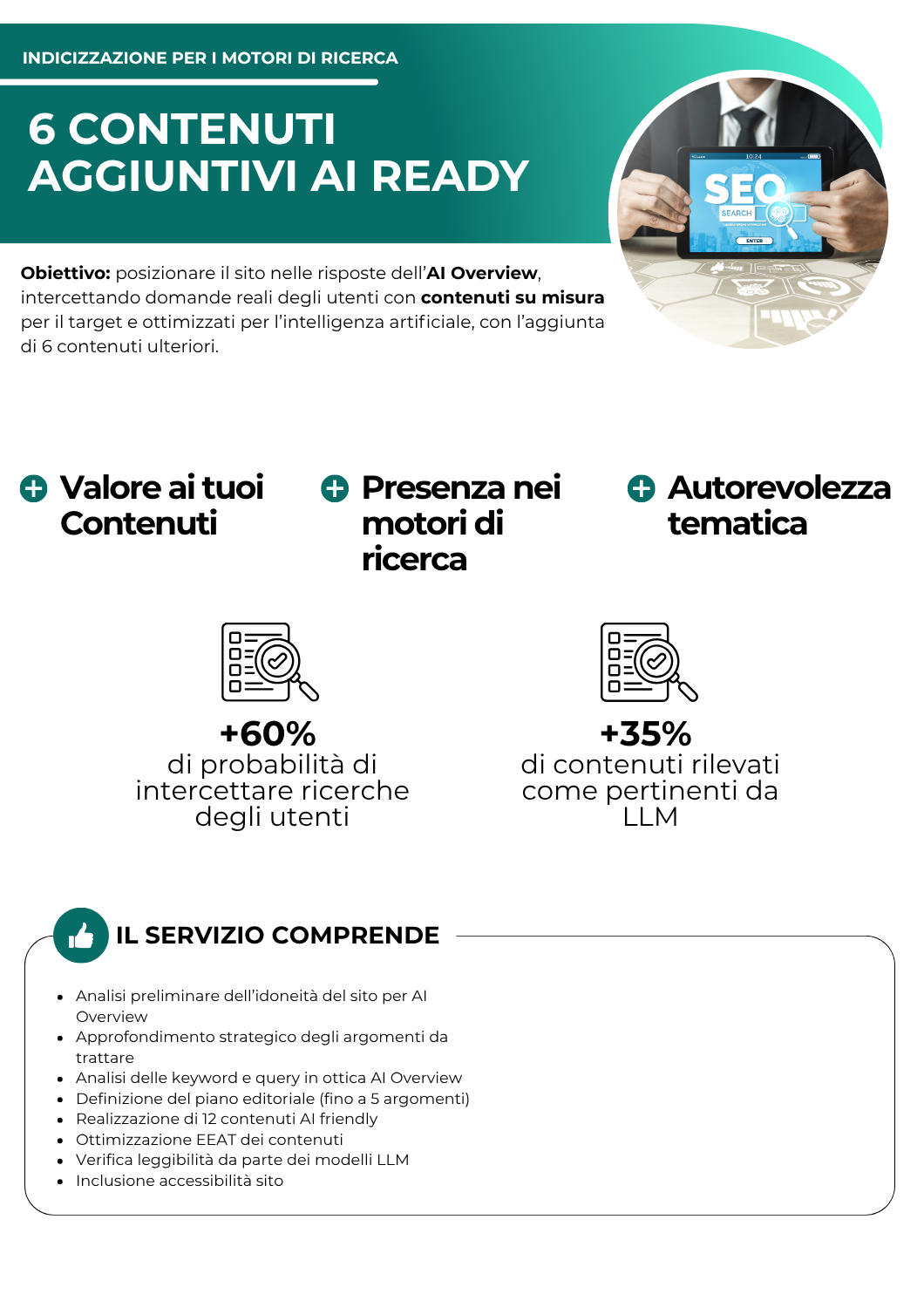 6 contenuti aggiuntivi AI Ready - indicizzazione per i motori di ricerca - netkom - modena