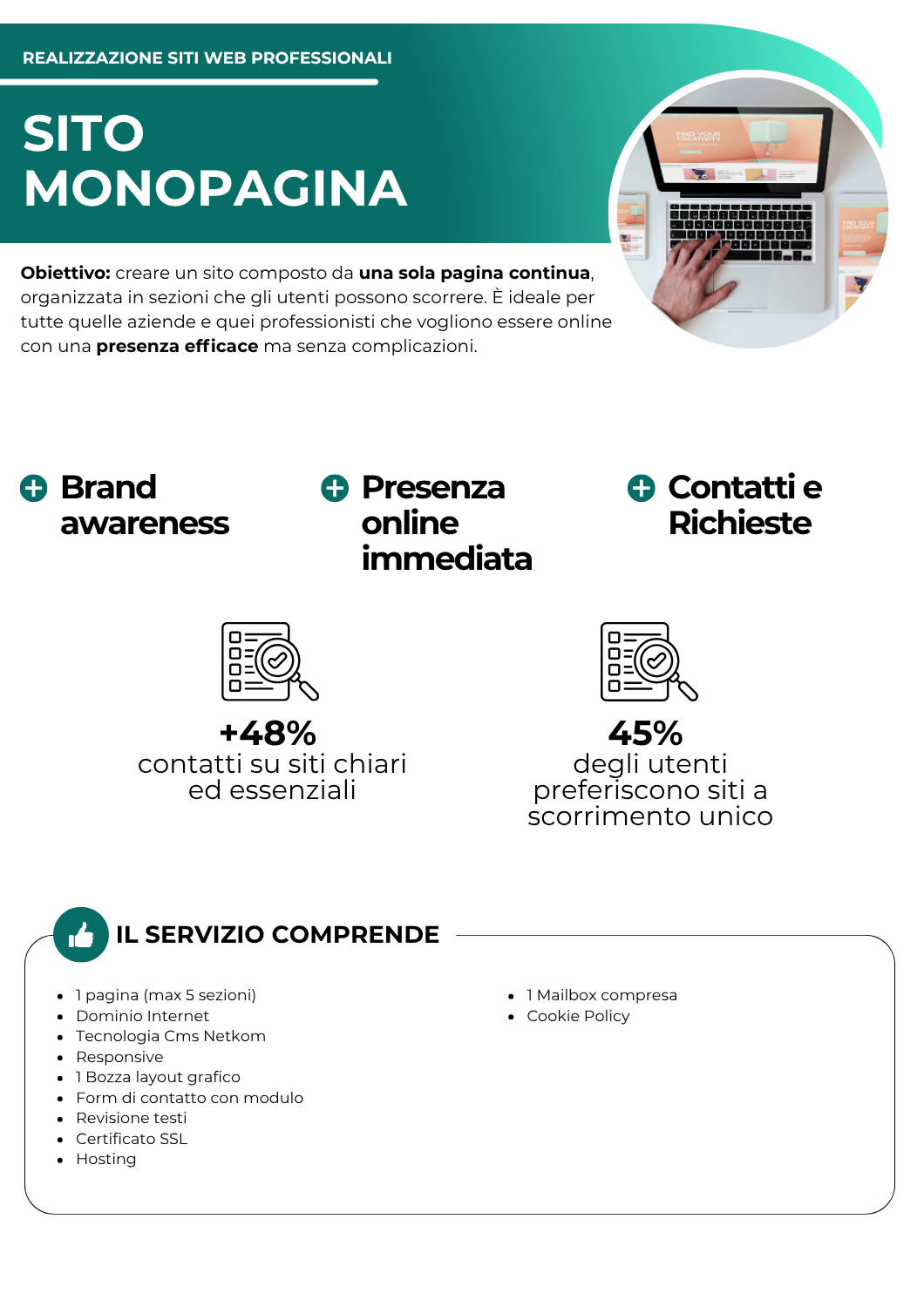 Sito Monopagina - realizzazione siti internet - netkom - modena