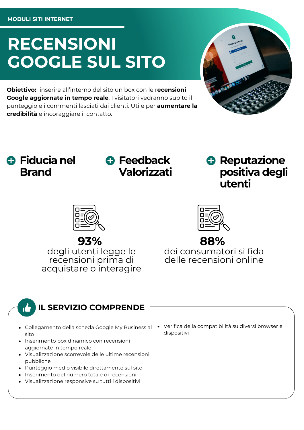 Recensioni Google sul Sito - moduli siti internet - netkom - modena
