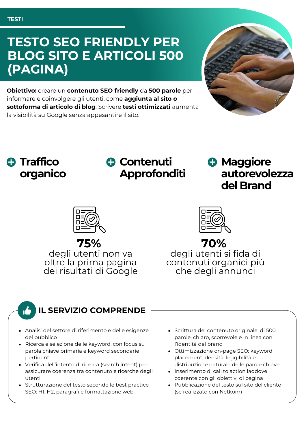 Testo SEO Friendly per Blog Sito e Articoli 500 (pagina) - testi - netkom - modena