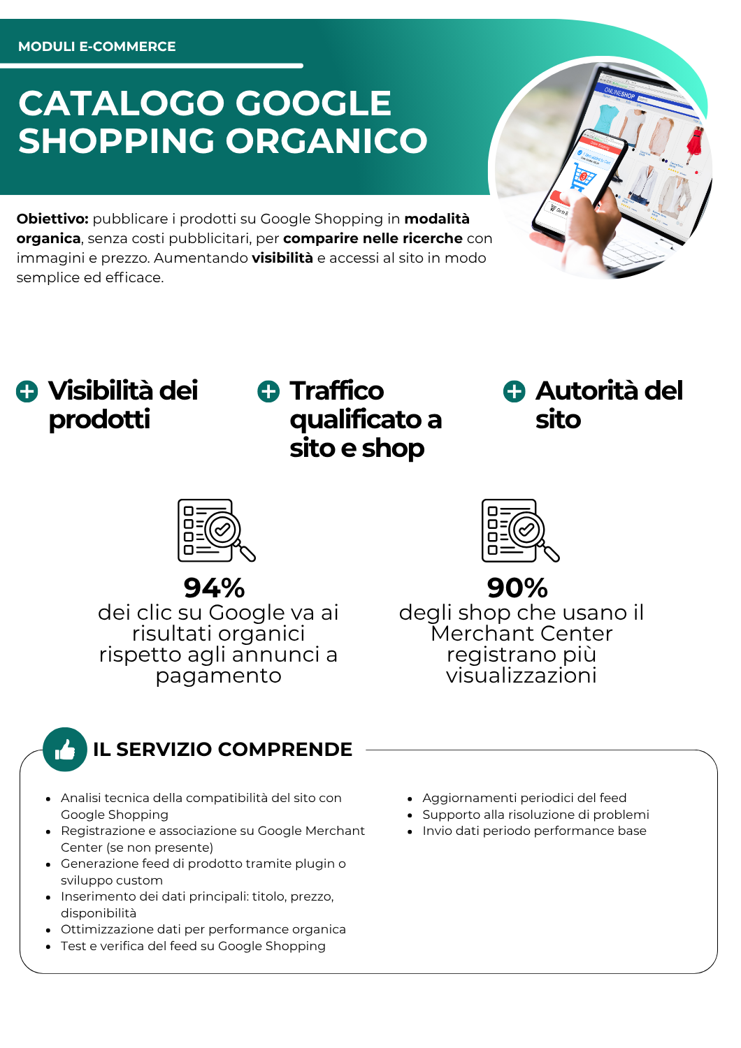 Catalogo Google Shopping Organica - moduli e-commerce - netkom - modena