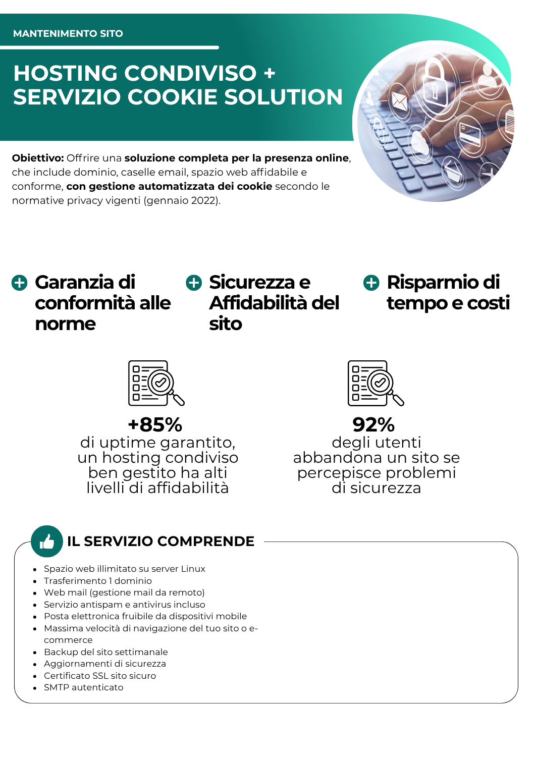 Hosting condiviso e Servizio Cookie Solution - hosting e mantenimento - netkom - modena