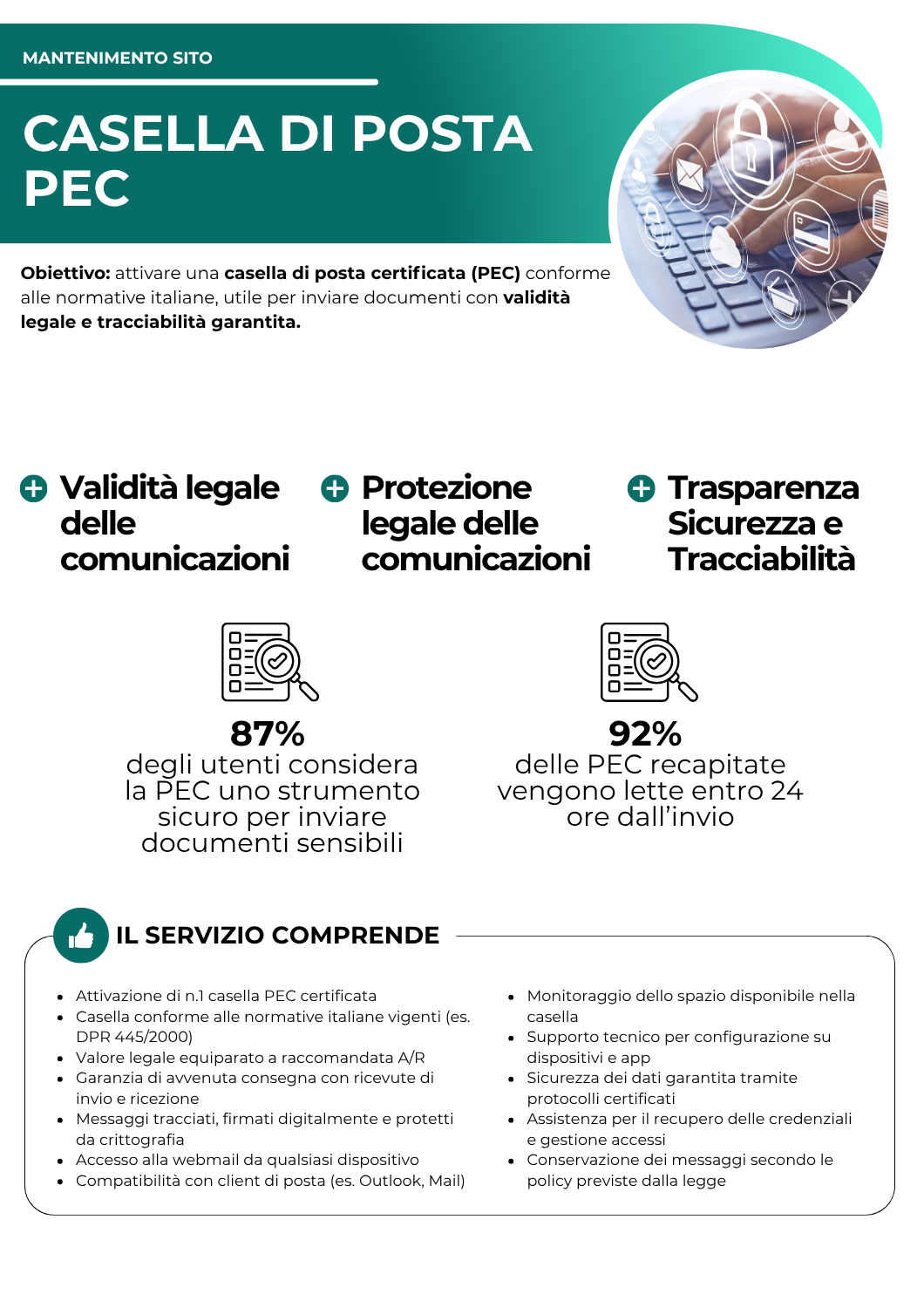 Casella di posta PEC - hosting e mantenimento - netkom - modena