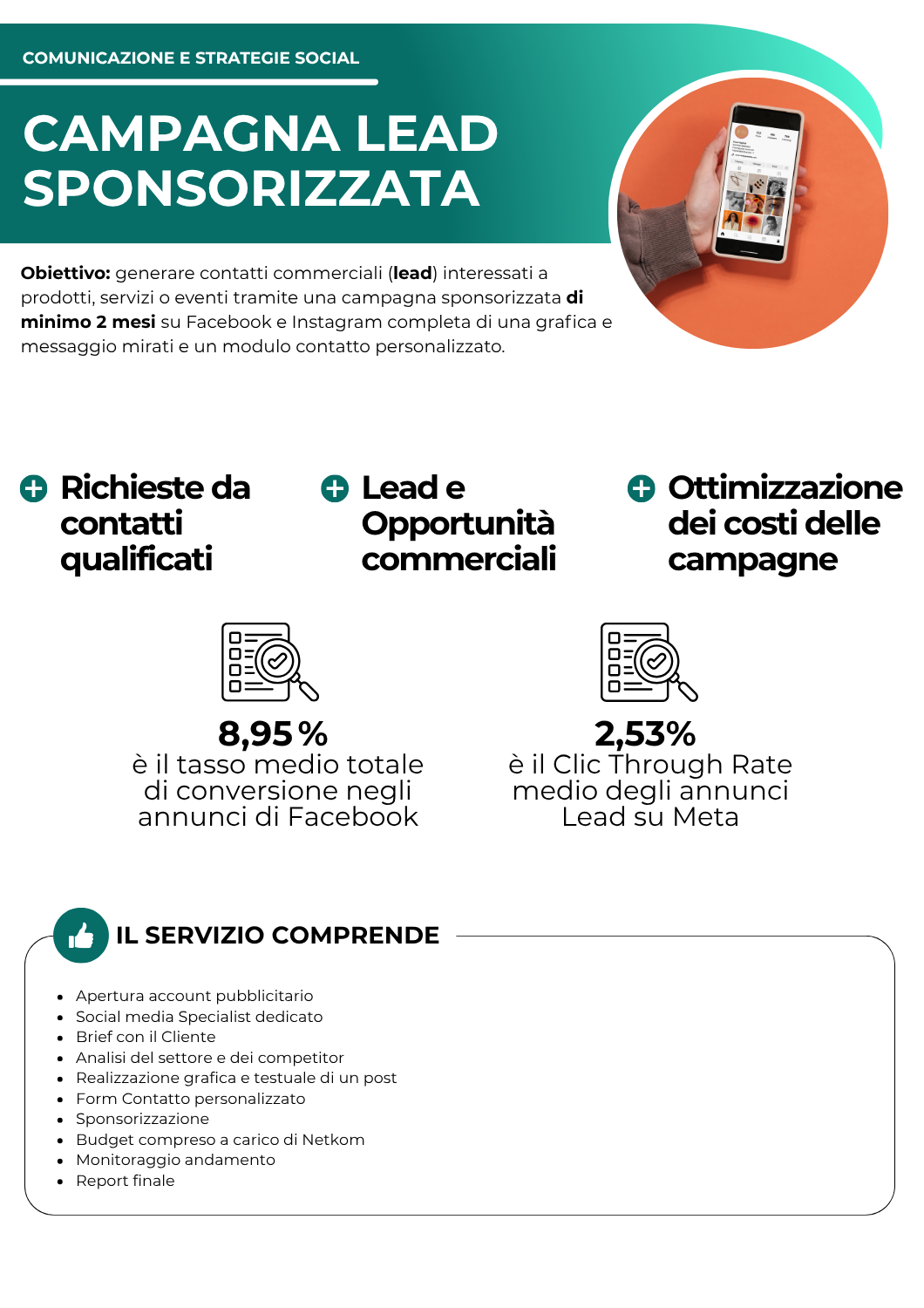 Campagna Lead Sponsorizzata- comunicazione e strategie social - netkom - modena