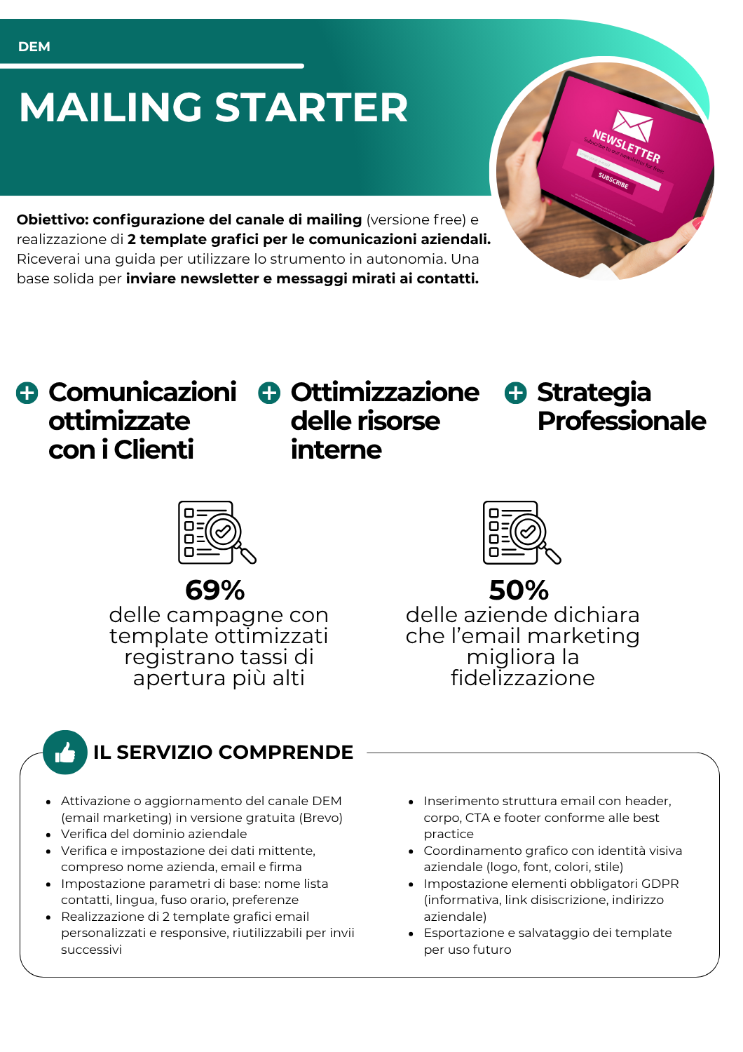 mailing medium - dem/newsletter - netkom - modena