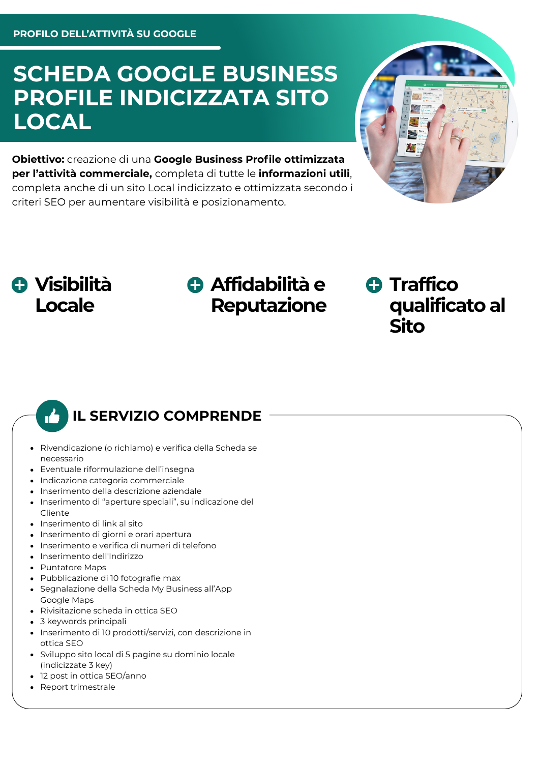 scheda google business profile indicizzata sito local - google business profile - netkom - modena