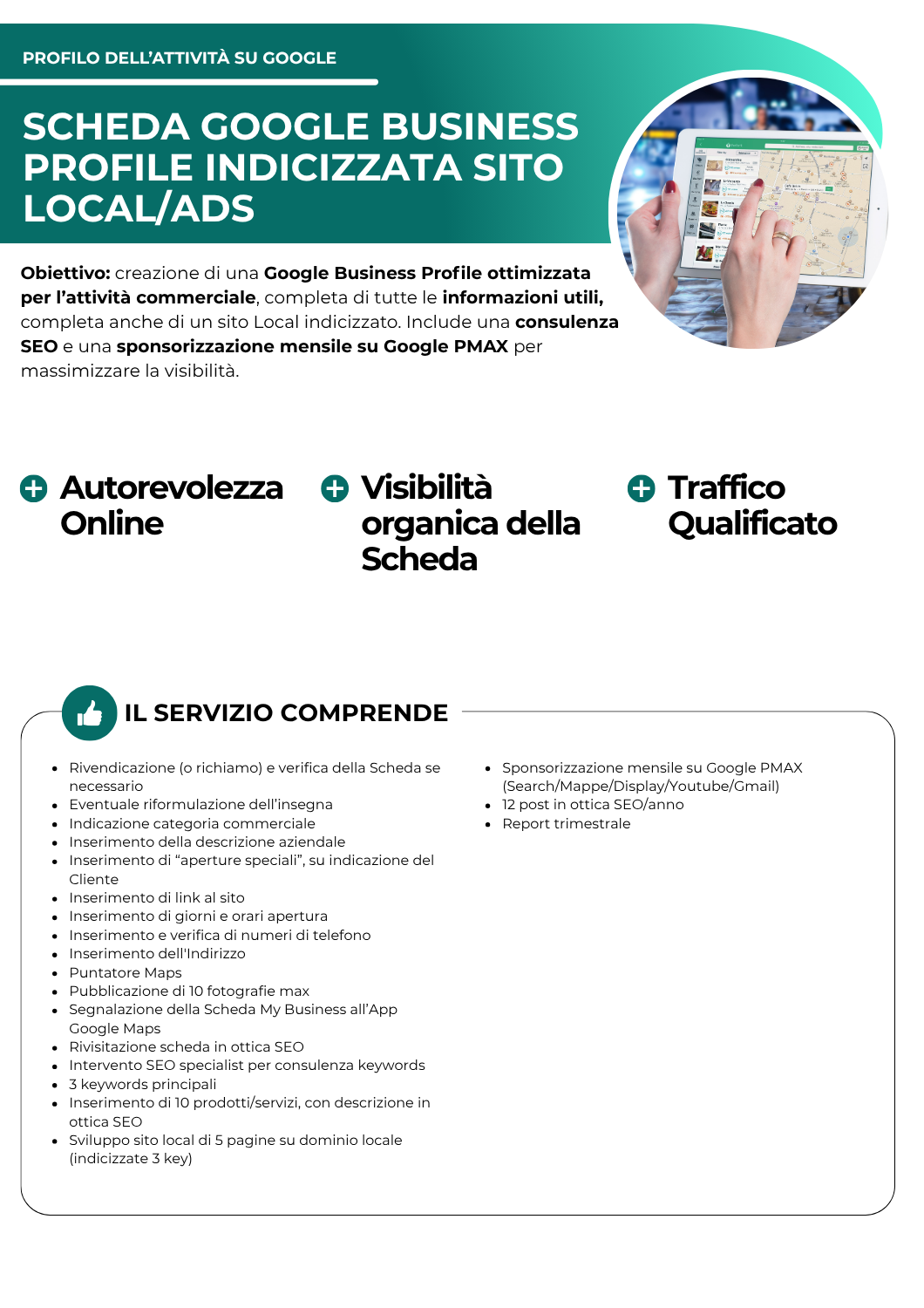 scheda google business profile indicizzata sito local/ads - google business profile - netkom - modena