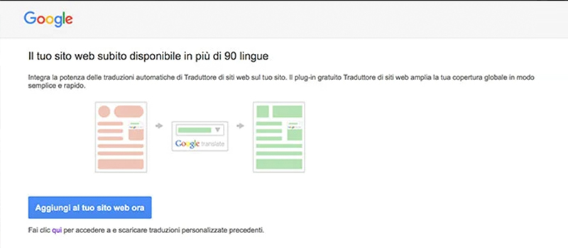 traduttore automatico siti web Google